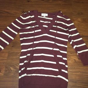 stripped half sleeve hoodie