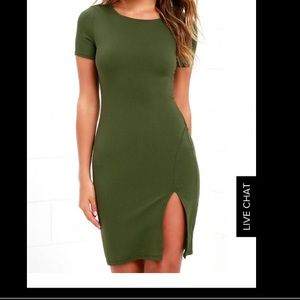 LuLu's Olive Green Bodycon Dress