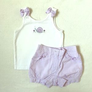 💜Janie and Jack Purple Gingham Snail Outfit