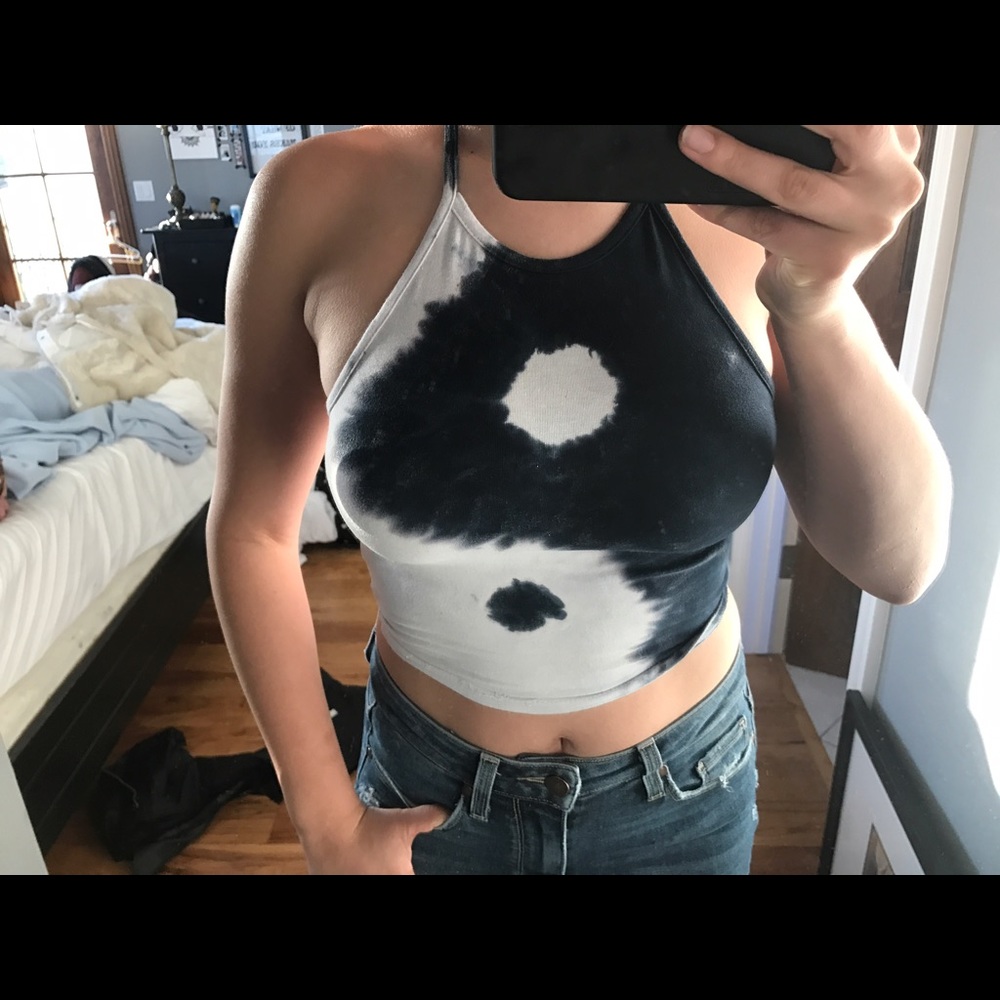 Tie Dye Brandy Melville style LA Hearts halter top
