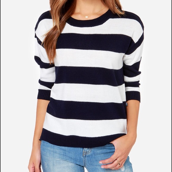 Old Navy Sweaters - Navy and White stripe light weight sweater
