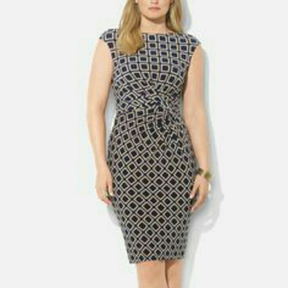 Ralph Lauren geometric jersey dress NWOT - Picture 2 of 4