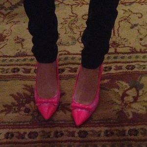 Kate spade neon pink kitten heels