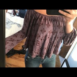 Deep purple Aztec free people top