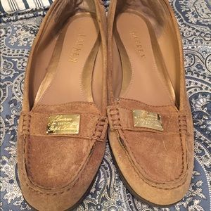 Gently Used Ralph Lauren Beige Suede Loafers 10m