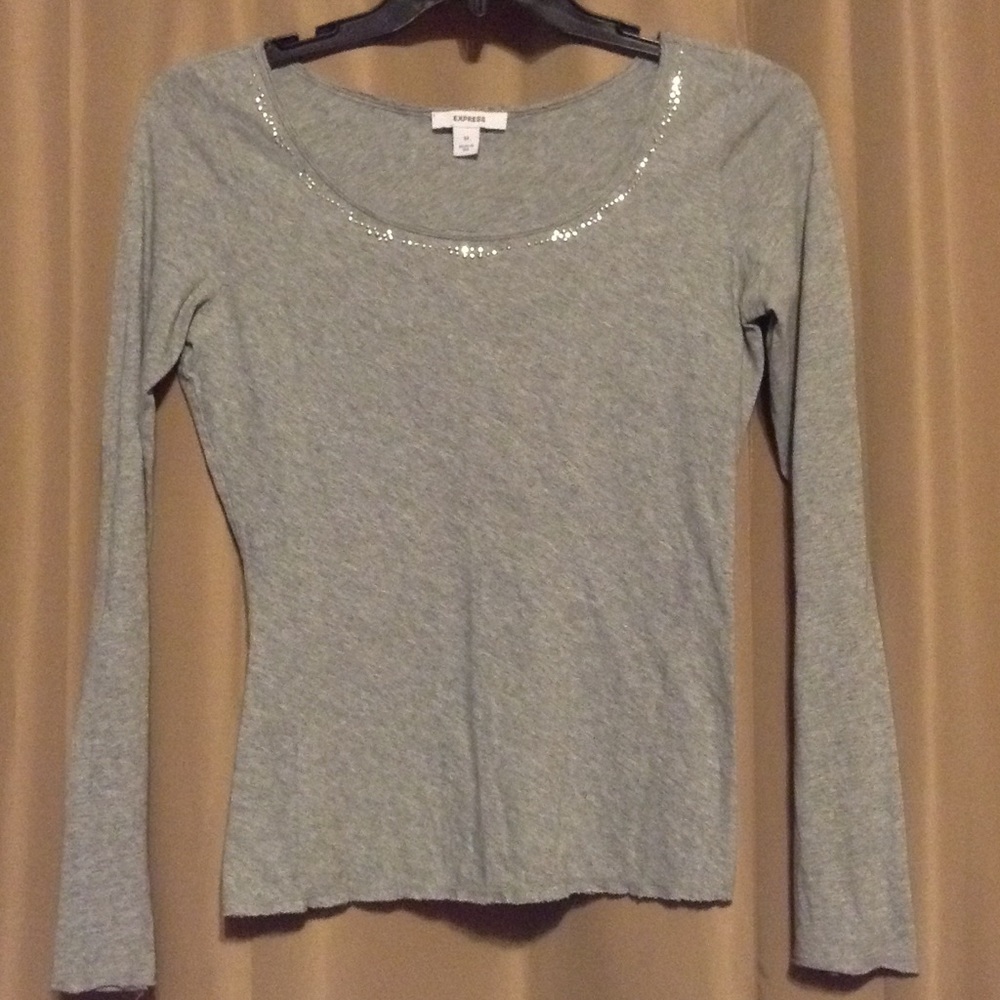 Express long sleeve grey shirt