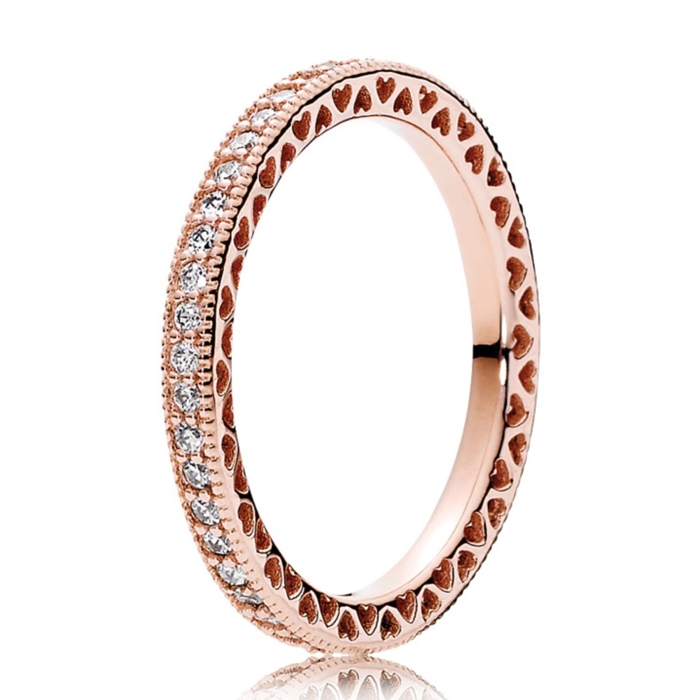 Sz.9 Hearts of Pandora rose gold ring