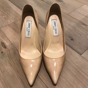 Jimmy Choo patent leather nude Abel heels