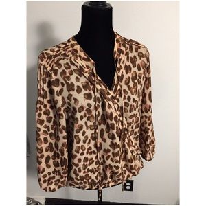 NY & Co cheetah print blouse