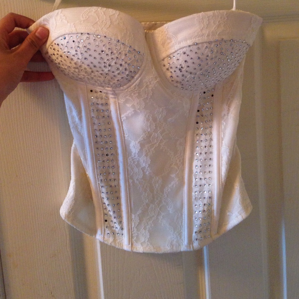 White bustier