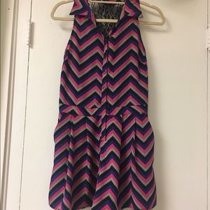 Wavy striped romper w/ laced back!
