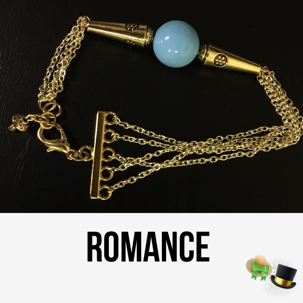 Gold And Blue Pearl Bracelet