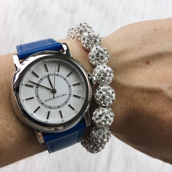 Marc Jacobs courtney blue leather silver watch - Picture 3 of 8