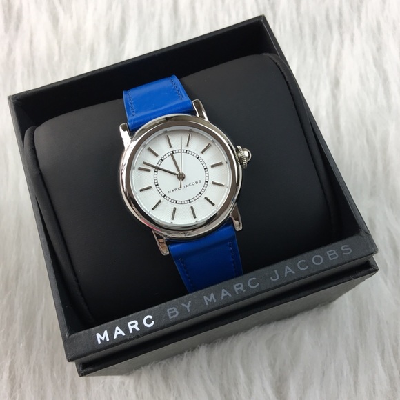 Marc Jacobs courtney blue leather silver watch - Picture 2 of 8