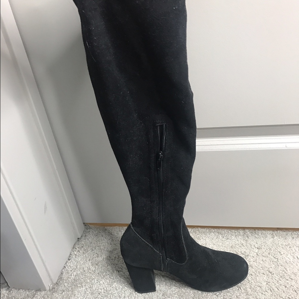Thigh high suede boots