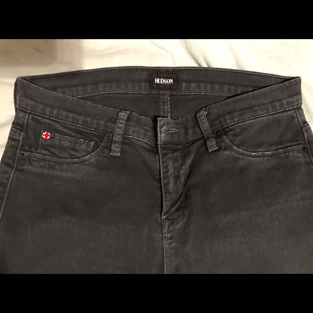 Very dark denim distressed HUDSON skinny jeans