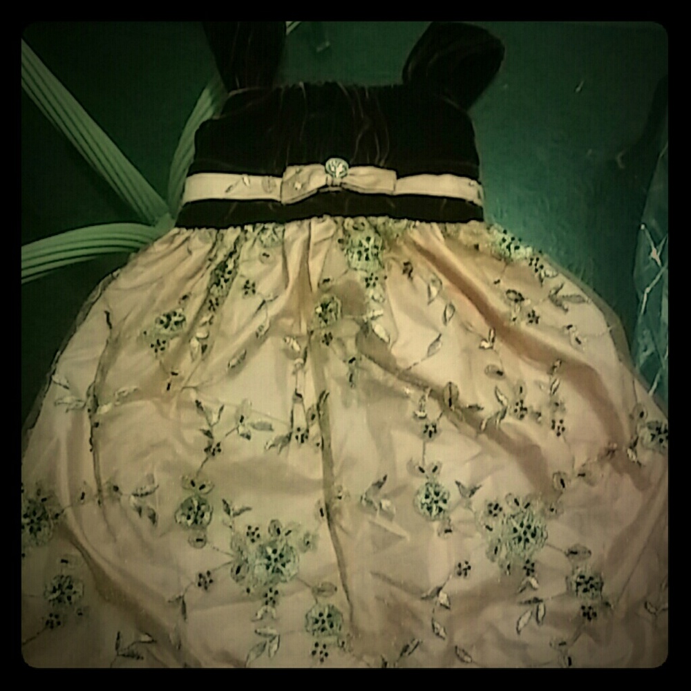 Laura Ashley Velvet accent dress