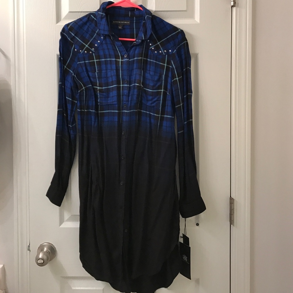 Rock and Republic dip-dye plaid dress