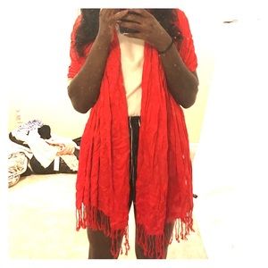 Large Vibrant Red Scarf