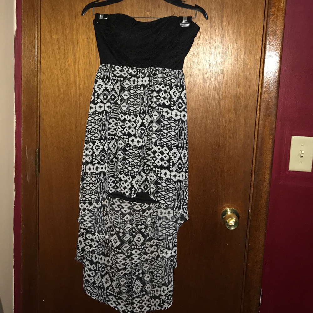 NEW black and white tribal tail dress