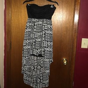 NEW black and white tribal tail dress