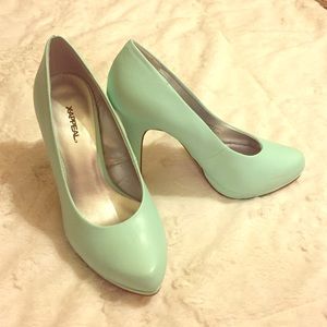 Mint green heels