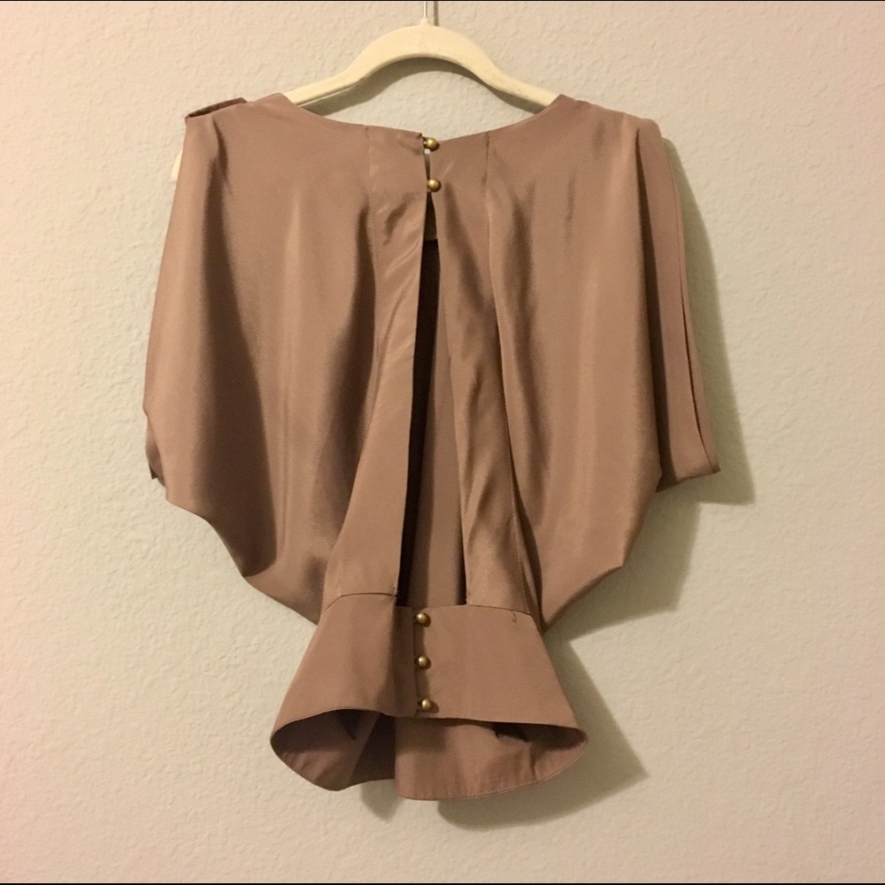 Brown Open-Back Blouse - Picture 2 of 3