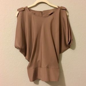 Brown Open-Back Blouse