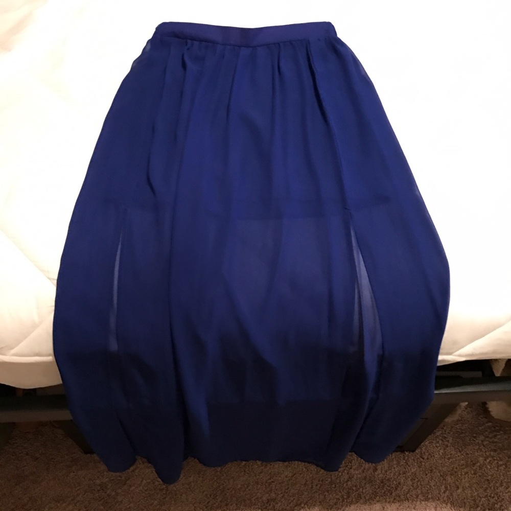 Floor length royal blue maxi