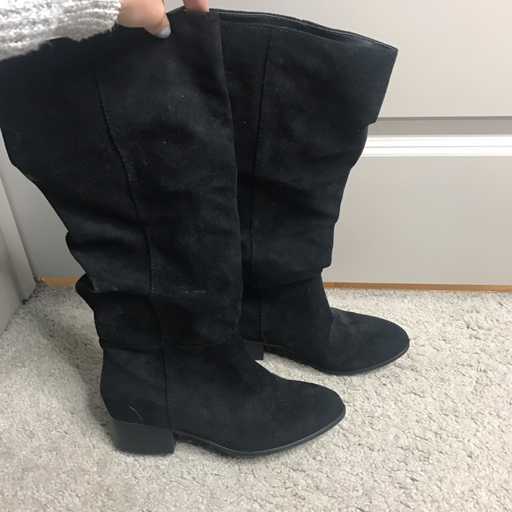 Black "suede" boots