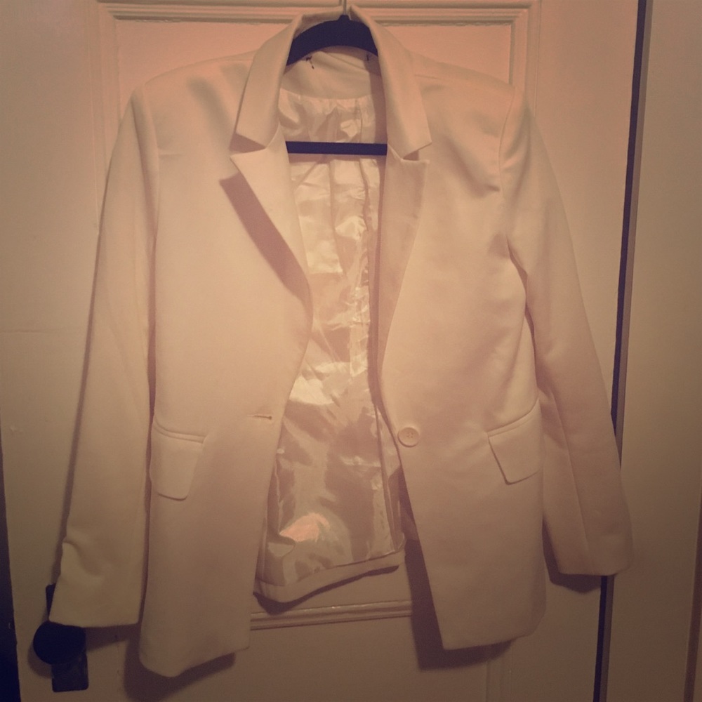 White work blazer.