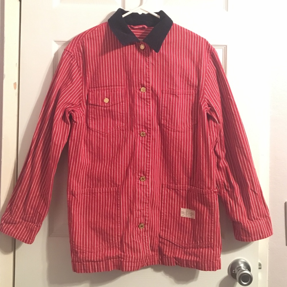 vintage red denim-like jacket