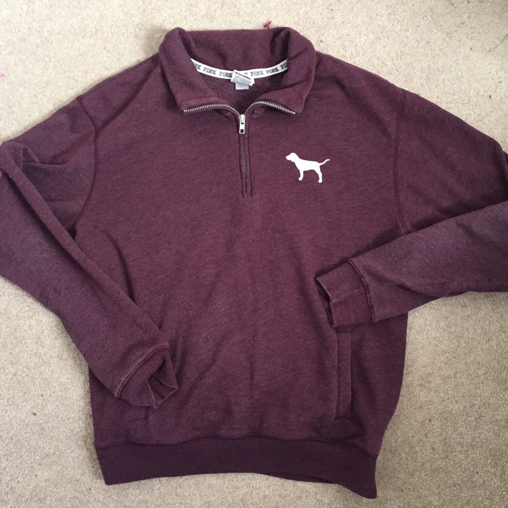 Maroon Boyfriend Half-Zip Victoria's Secret