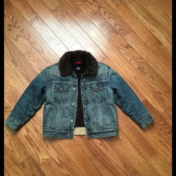 boys fur lined denim jacket