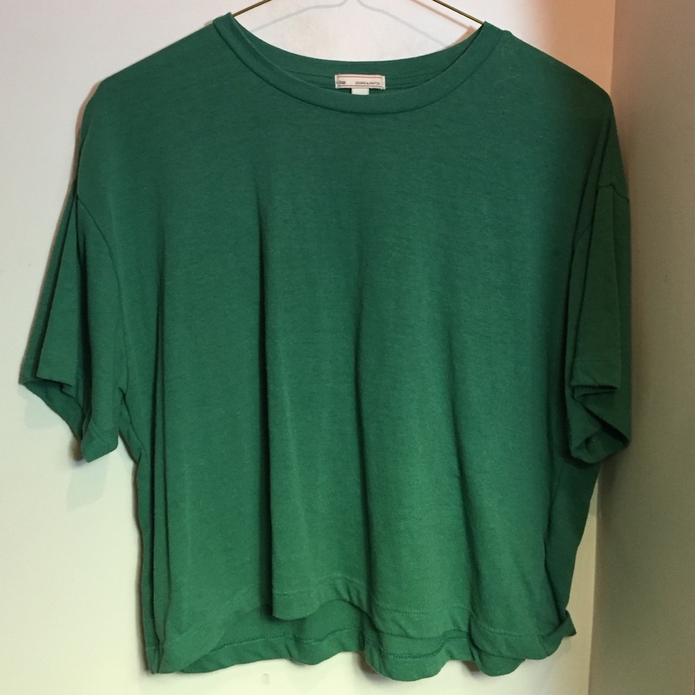 Green crop top T-shirt small