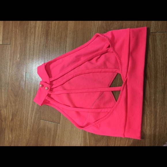 Hot pink crop top with open caged back! - Picture 4 of 4