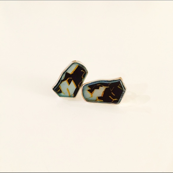 Mosiac Art Deco Earrings Studs - Picture 1 of 3
