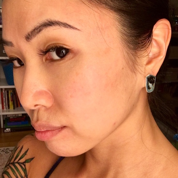 Mosiac Art Deco Earrings Studs - Picture 2 of 3