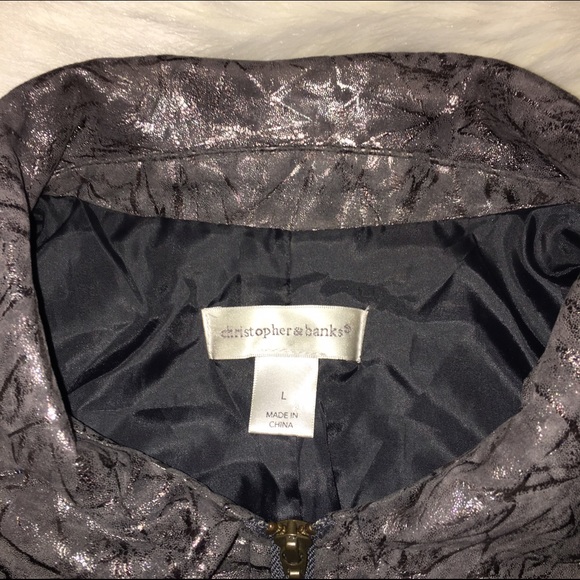Christopher & Banks Charcoal/Silver Jacket - Picture 5 of 5
