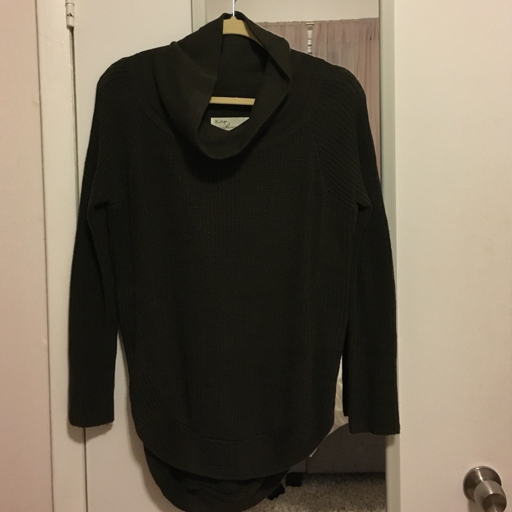 Olive green cowl neck sweater