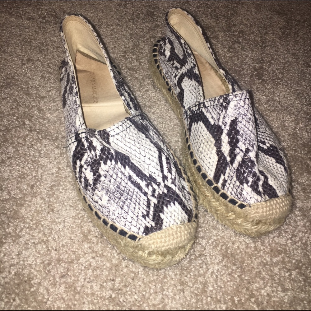 Snake skin print espadrilles