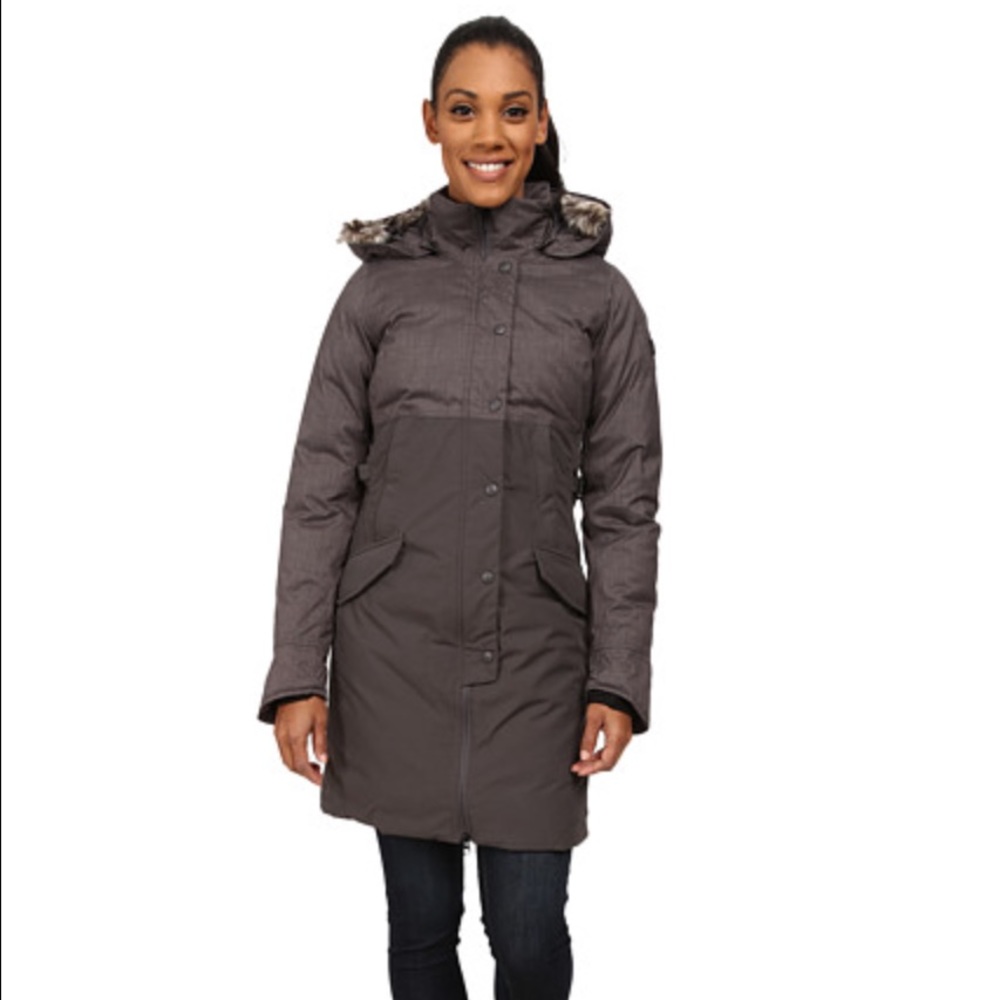 North Face grey parka