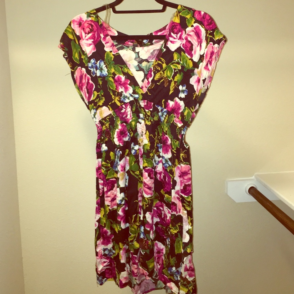 Floral print short dress