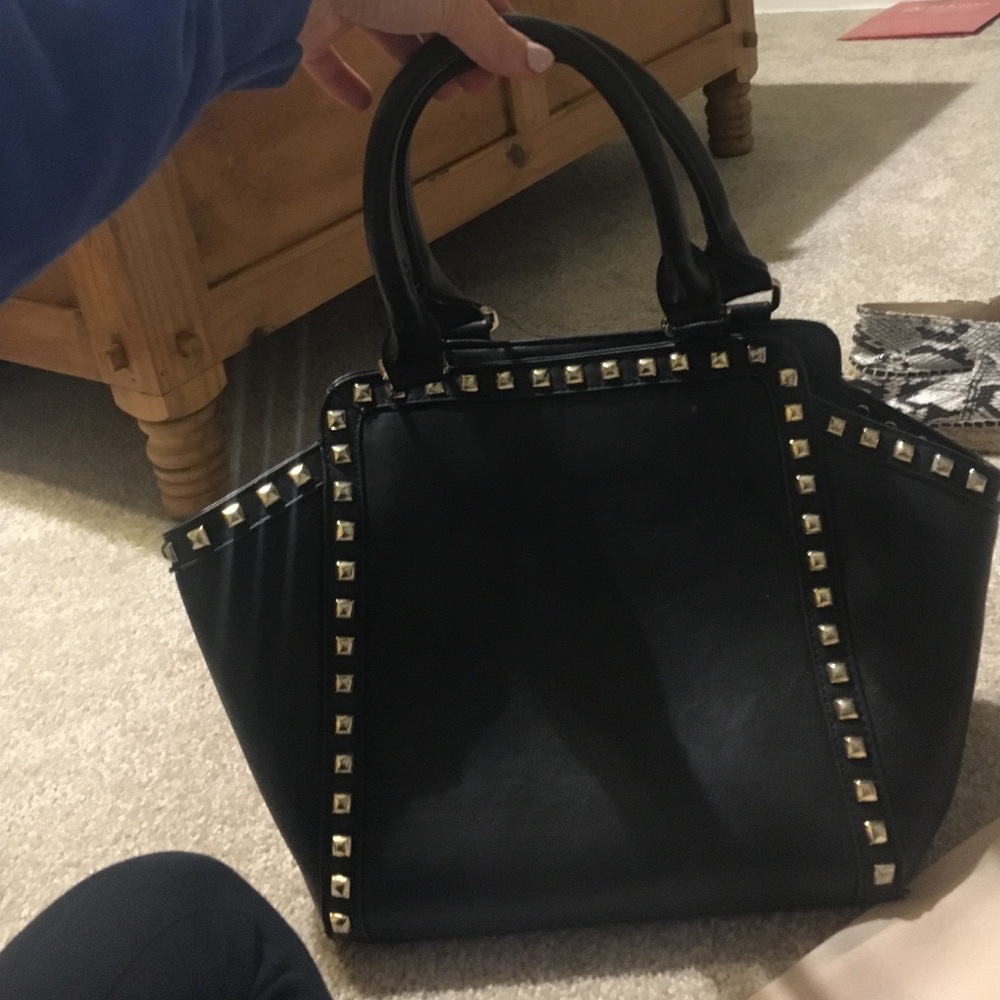 Black Rhine stone tote