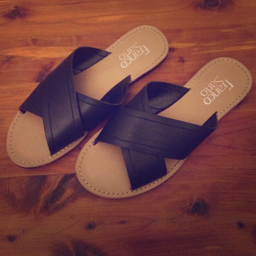 Franco Sarto leather slip on sandals 5.5