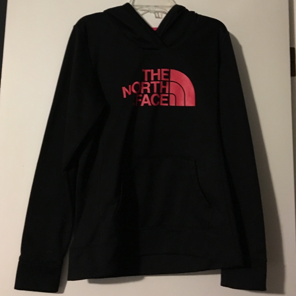 Black/pink athletic north face hoodie