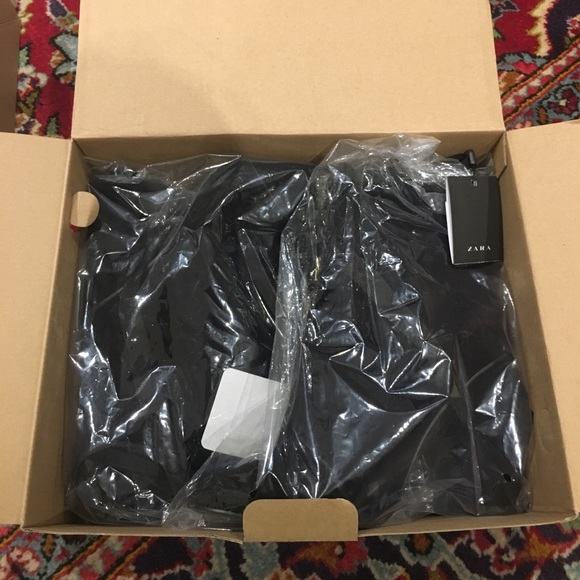 ZARA Blue Velvet Boots with Zip Detail - Picture 5 of 5