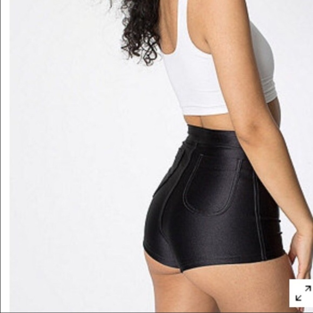 Black high wasted disco shorts American Apparel!