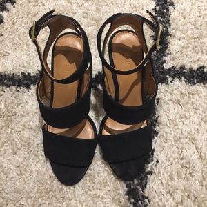 J.Crew Black Suede Heels 6.5