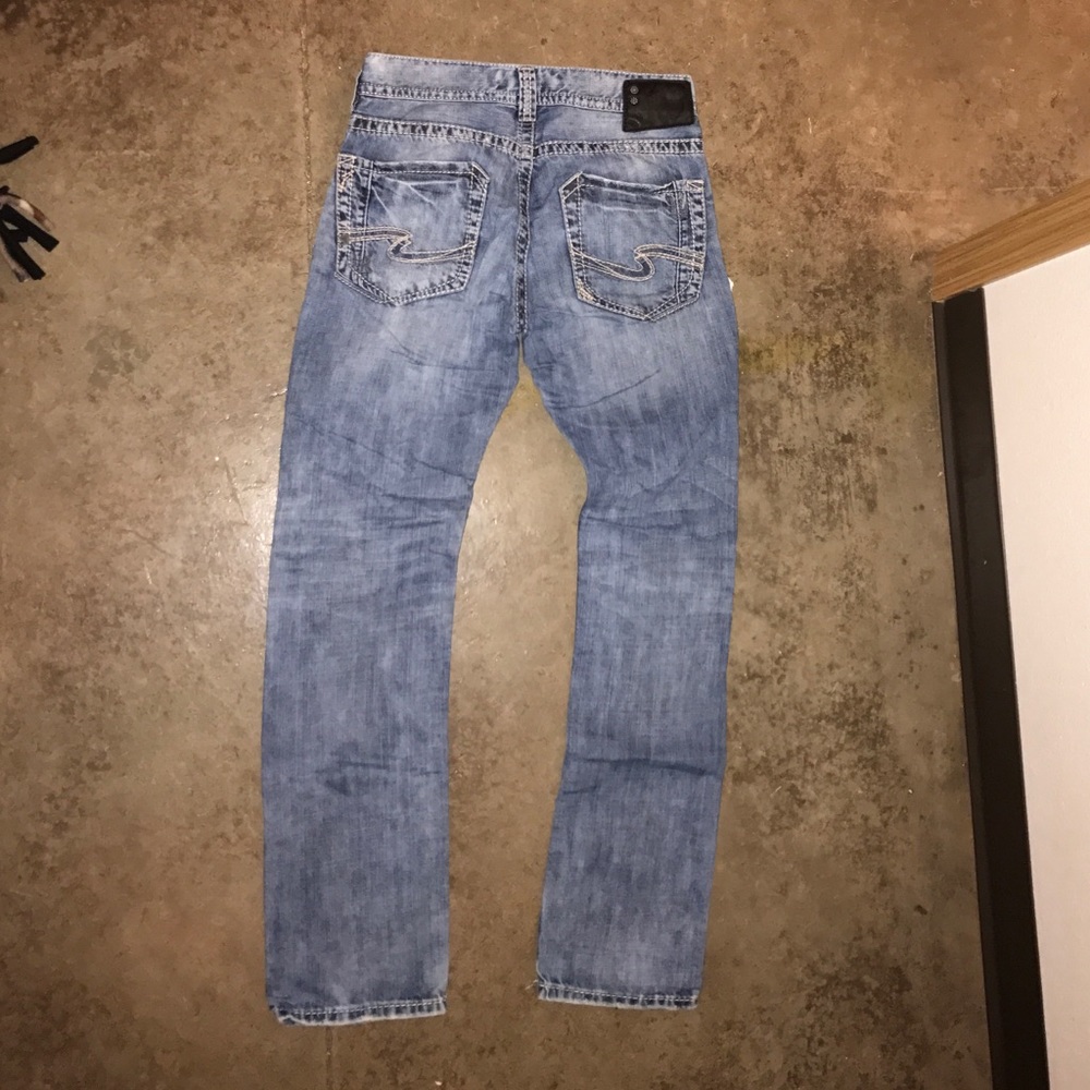Men's silver jeans